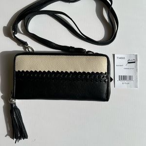 Black and White Ferrara Zip Wallet